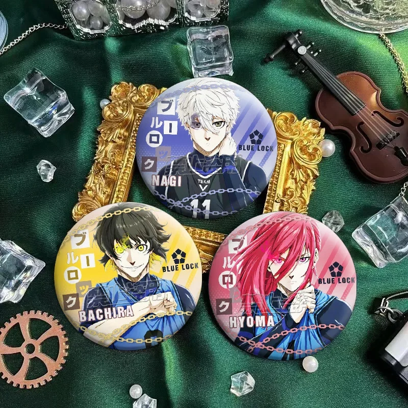 Double-flashing Reflective Nagi Seishiro Awakening Series Yum Chain Elements Football Boys Shiny Exquisite Brooch