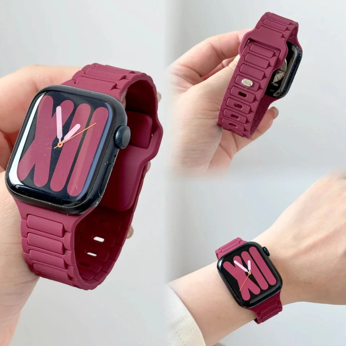 Zweifarbiges Silikonarmband für Apple Watch Band 45 44 41mm 49mm 46mm 42 40mm Armband für iWatch Ultra3 S11 10 9 8 7 6 5 4 3 SE