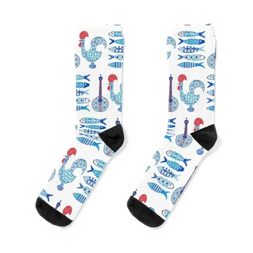 

Seamless Pattern of Portuguese Symbols Socks gift Run Socks Women's Men's