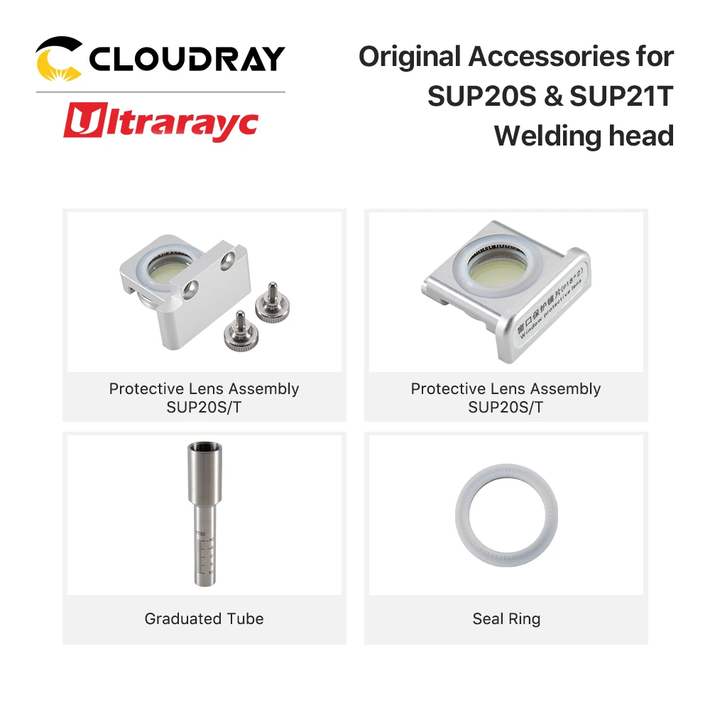 Ultrarayc SUP20S & SUP21T Welding Head Accessories Set with 18x2 Protective Lens D20 Focus Lens Reflective Mirrior Seal Ring