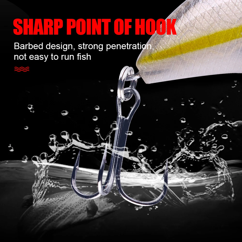 HENGJIA 11,7G 9CM Angelköder Rock Crank Bait Crankbait Minnow Bass Dreifachhaken Schwimmköder Wobbler mit Langer Großer Zunge – Detail 3