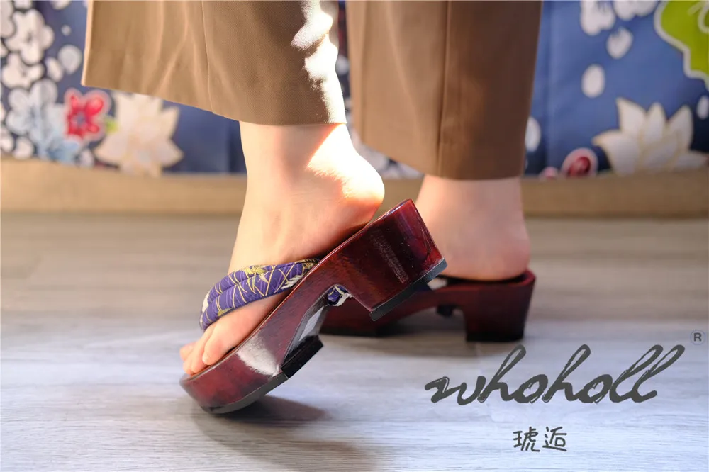Cosplay Keilsandalen für Damen, japanische Geta Anime Cosplay Schuhe, Holzsohlen-Flip-Flops, japanische Geta Clogs Hausschuhe – Detail 11