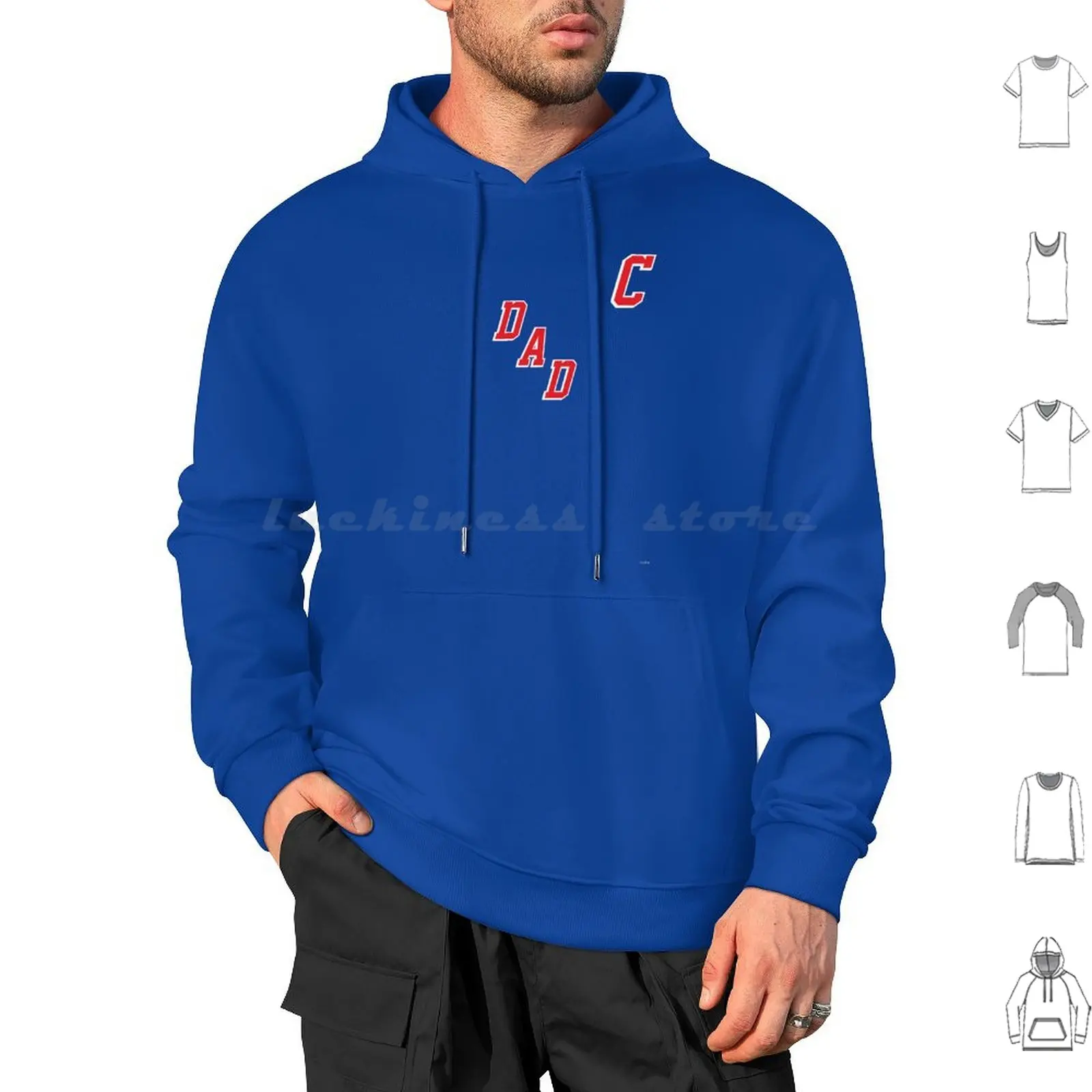 

Captain Dad Hoodie cotton Long Sleeve Father Dad Fathers Day Hockey Fan New York Ranger Ranger Fan Hockey Father