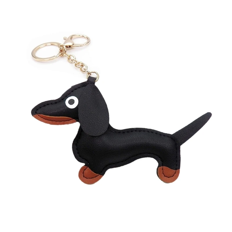 Mini Dachshund Dog Charm Keychains Pendant Backpack Decoration for Women Girls