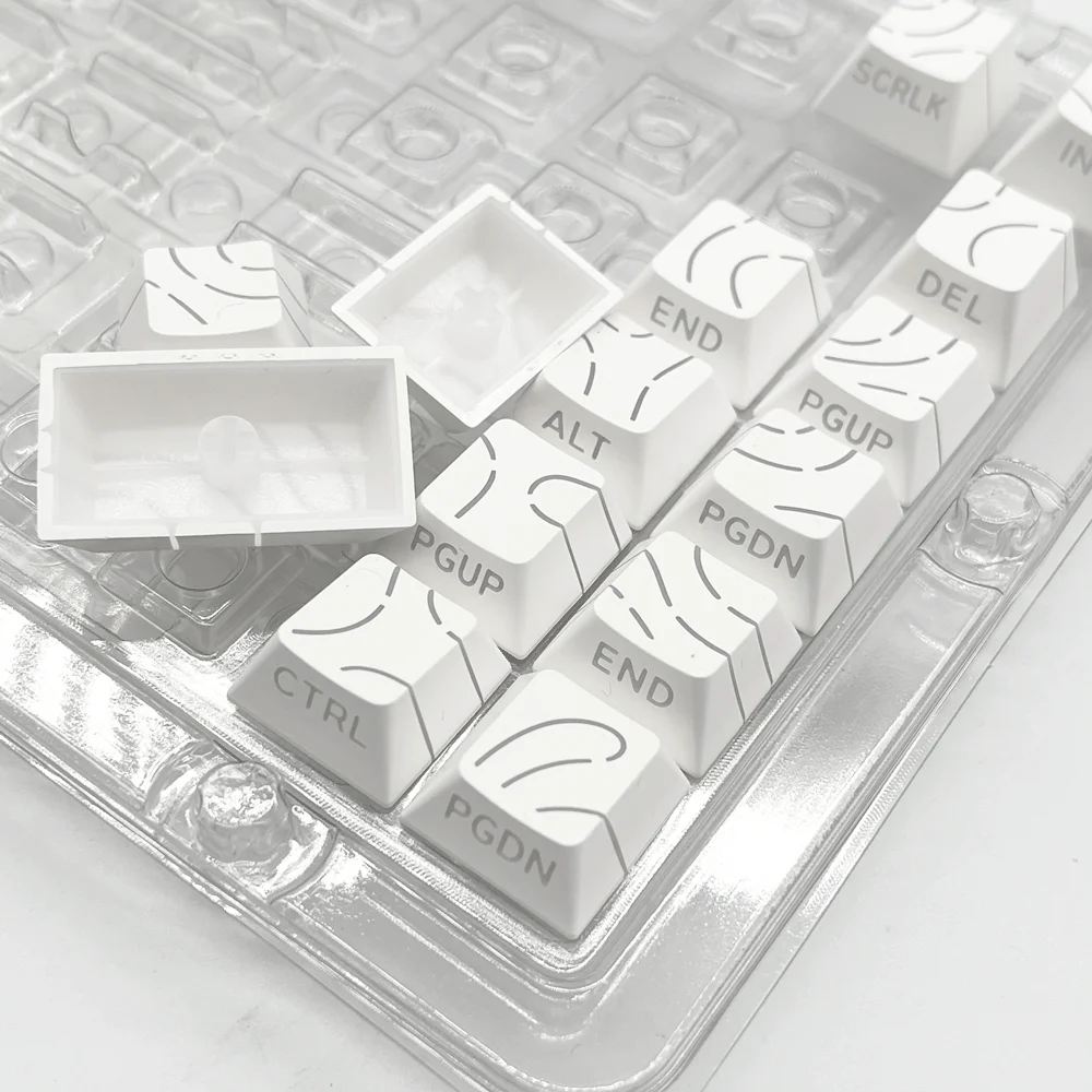 Super Contour Stripe Light PBT-Tastenkappen für mechanische Tastaturen, Cherry-Höhe, Tastenkappen für 61/68/75/84/87 Tasten, Gaming-Tastatur – Detail 9