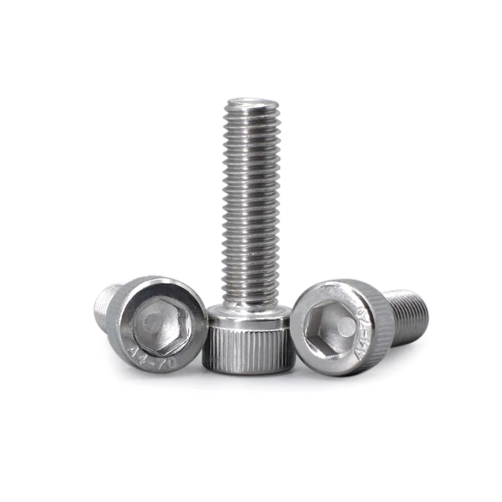 316 A4-70 Stainless Steel Hexagon Hex Socket Head Allen Cap Screw Bolt M3 M4 M5 M6 M8 M10 M12 DIN912 Lengthened Long 6 to 150mm