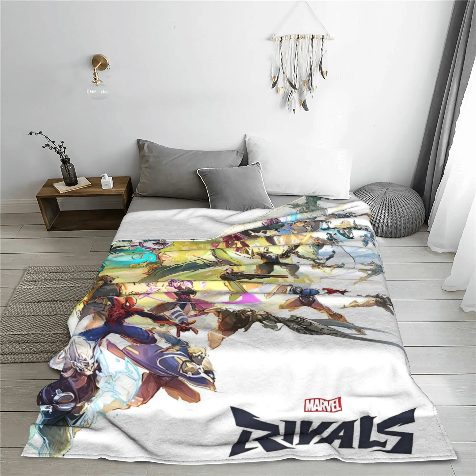 Marvel-Rivals PVP Video Game Blanket Fleece All Season Characters Cool Portable Super Warm Throw Blanket Couch Bedspread Quilt