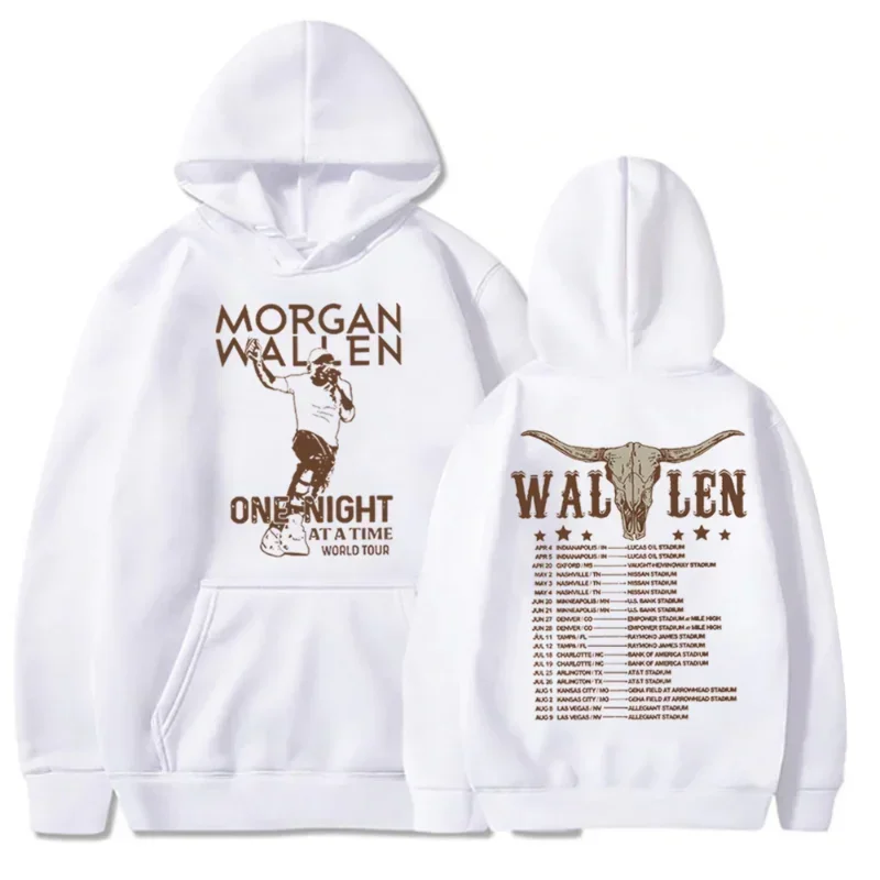 Streetwear Morgan Wallen Hoodie Wallen One Night At A Time Tour Hoodies Morgan Wallen Merch Pullover Sweatshirt Unisex Oversized