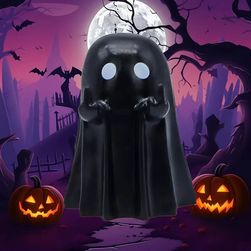 Middle Finger Cute Ghost Statue Ghosts Small Scary Ghost Figurines Halloween Home Decorations Coffee Table Centerpieces Shelf