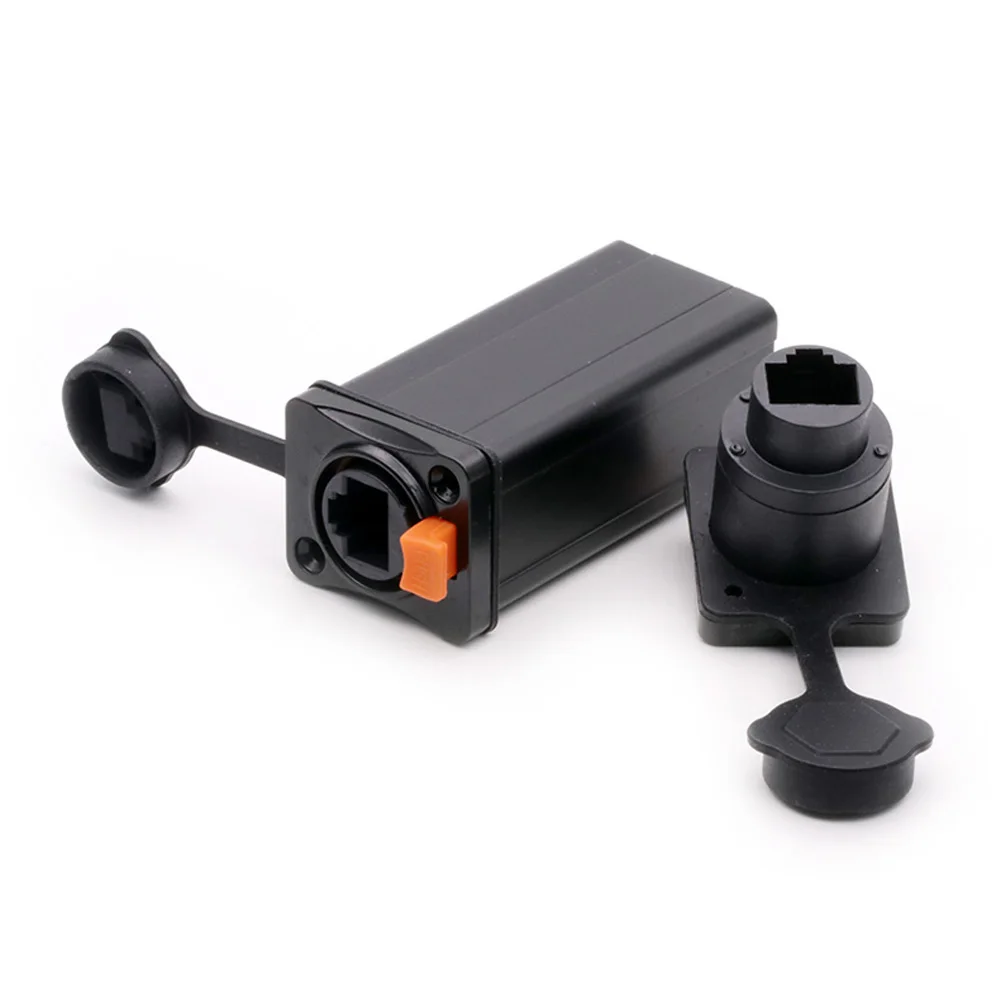 1 قطعة RJ45 أنثى إيثرنت موصل الإلكترونية سبائك الألومنيوم/البلاستيك الإسكان مقرنة محول D نوع لوحة جبل محول