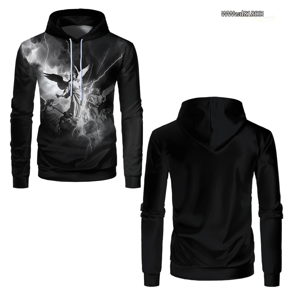 

2024 New Gods Descend To Earth Graphic Hoodies Vintage Sweatshirt With Mythical Colors Outdoor Leisure Sport Style Hoodie