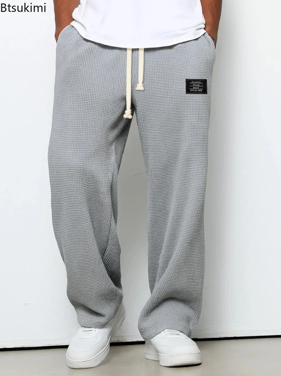 Männer Frühling und Herbst Trendy Marke Lose Drapieren Gerade bein Jogginghose Casual Breite bein Sportliche Casual Hosen Männliche kleidung