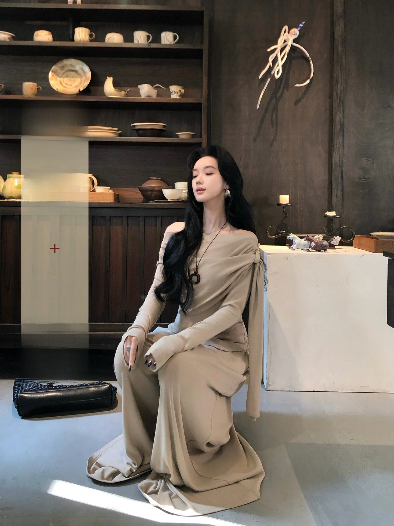 

Limited Time Knitted Sweater Set Women's Casual Loose Fit Cotton Blend Long Sve T-irt And Pants Spring Faion