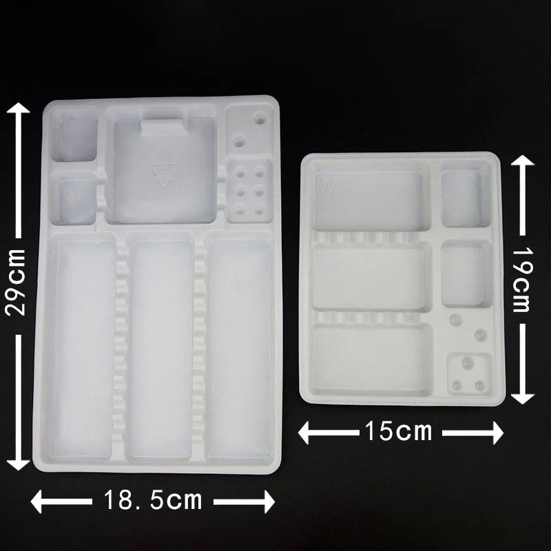 10pcs Tattoo Tray Disposable Plastic Plate for Permanent Makeup Accessories Eyebrow Lip Inks Cups Holder Tattoo Machine Table