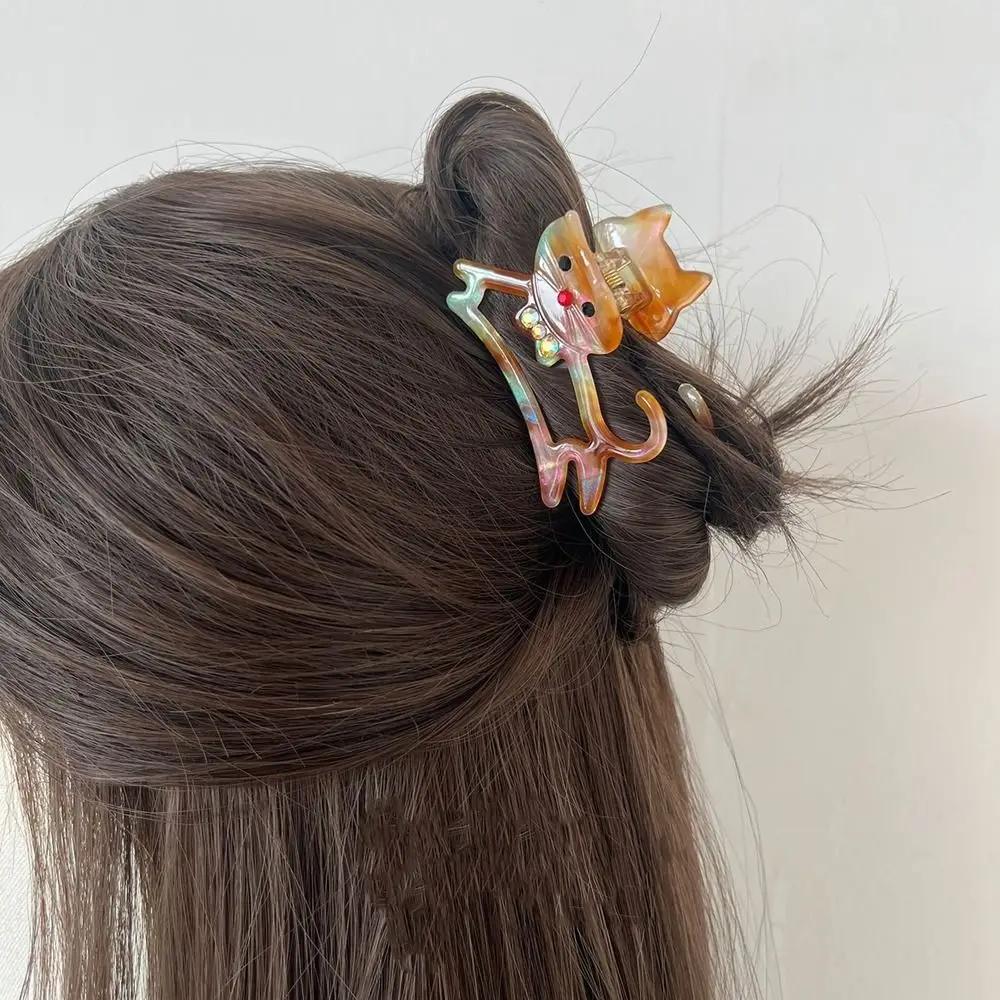 Pince à cheveux en acétate de diamant pour femme, pince à cheveux en forme d'animal, pince à cheveux de chat, coiffure personnalisée, acide acétique, requin de dessin animé, biscuits Y2k