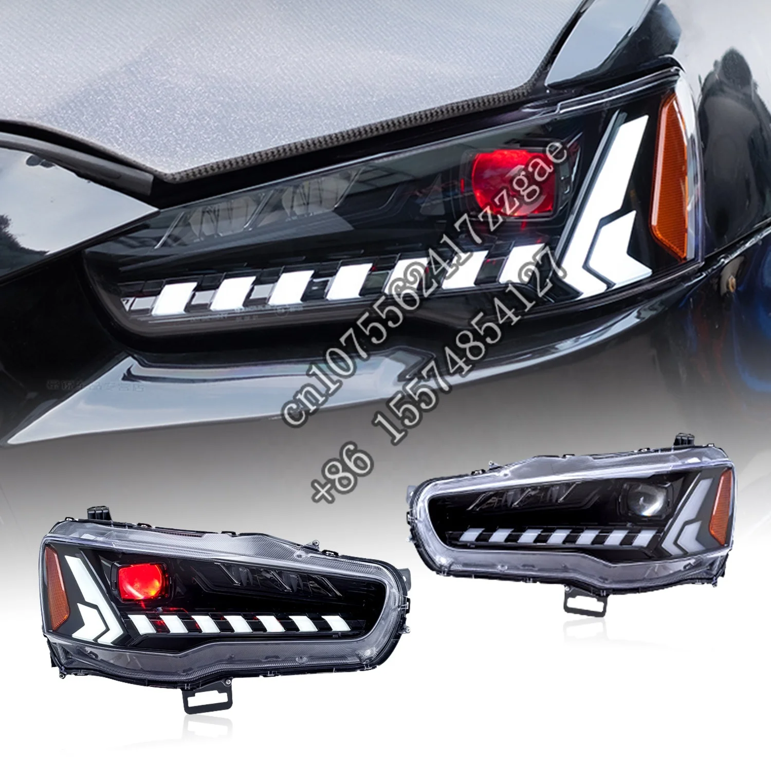 

HCmotion Factory E-mark Start UP Animation Sequential Head lamp Lancer ex evo 2008-2017 LED Headlights For Lancer