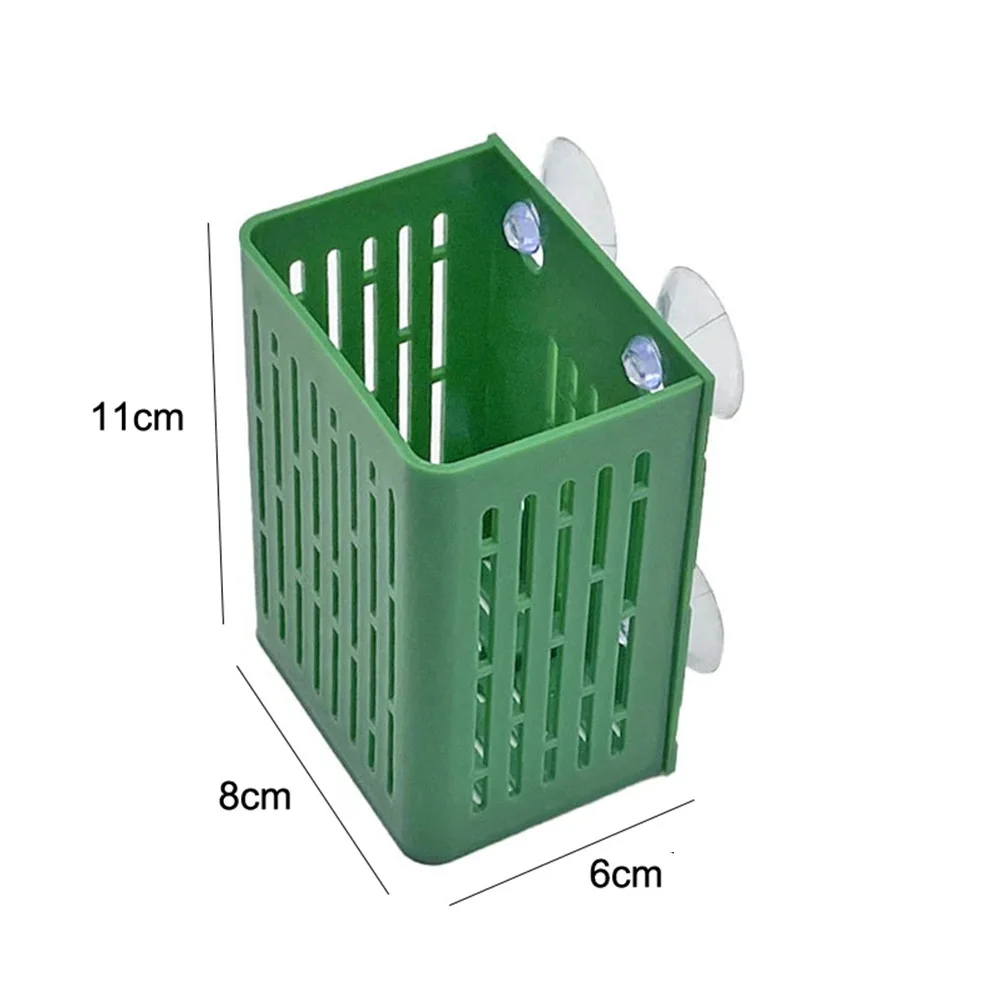 3 piezas de cestas de resina para plantas acuáticas con ventosas, soportes para peceras montados en la pared, tamaño 8 por 6 por 11 centímetros.