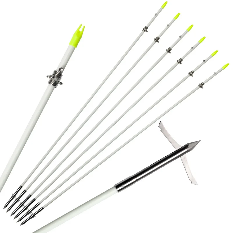 

30 Inches Solid Fishing Arrow Spine 400 Diameter 8.8mm for Recurve / Compound Bow Hunting Shooting Archery Sport Practice