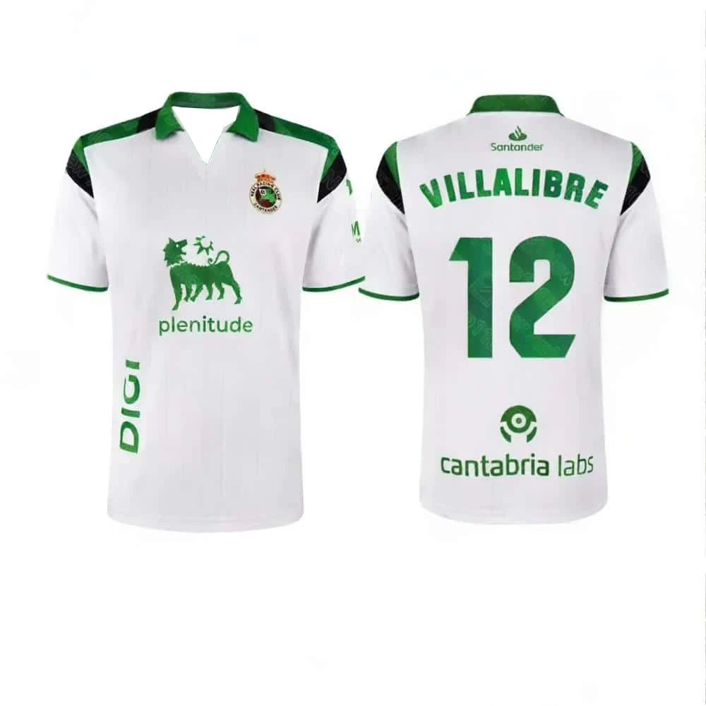 2026-27 Racing De Santander Zabiri # 21 Iñigo Vicente # 10 Schnell Trocknende Sommer-Fußball-T-Shirts für Herren für Training und Heimspiele – Detail 7