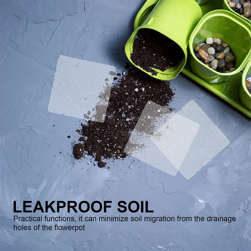 

125pcs Flowerpot Mesh Pads Fiberglass Anti-Leak Soil Insect Barrier Breathable Drainage Gasket For Plant Pot Bonsai Garden