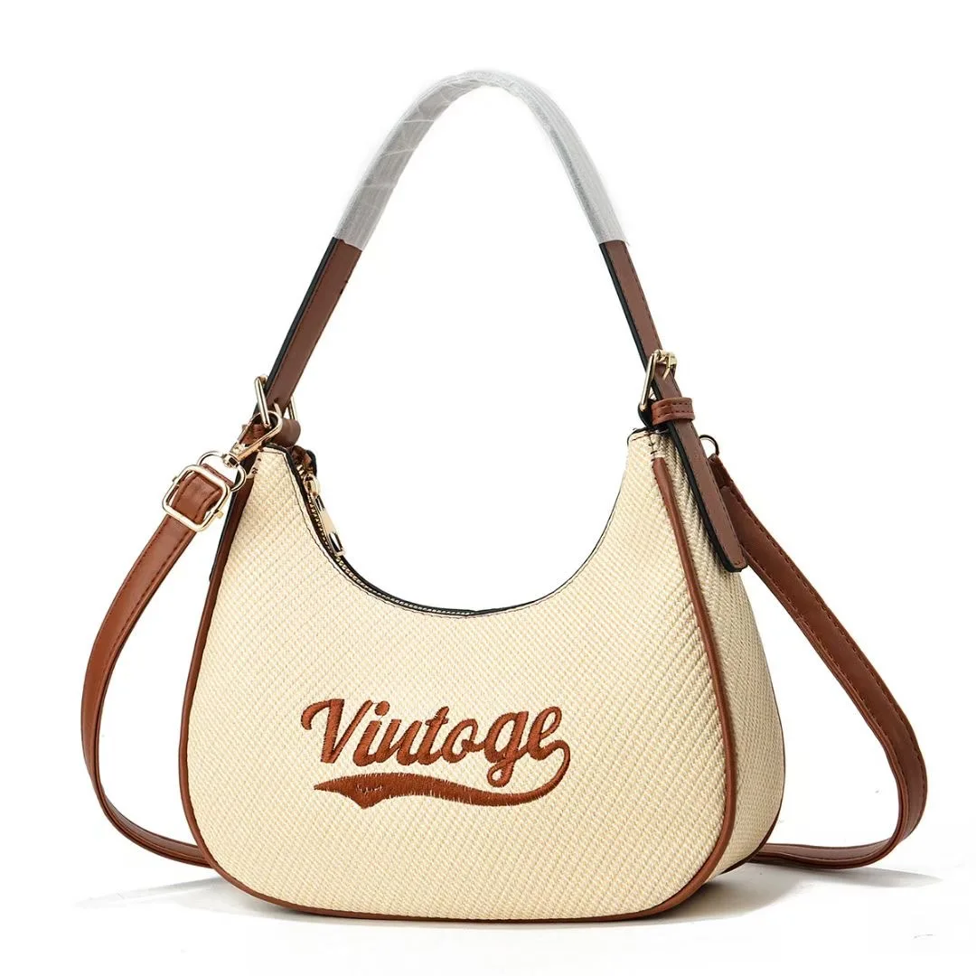 

Minimalist Canvas Shoulder Bag - Women's Underarm Crossbody Purse - Multi-functional Tote Bag, Effortless Casual Style