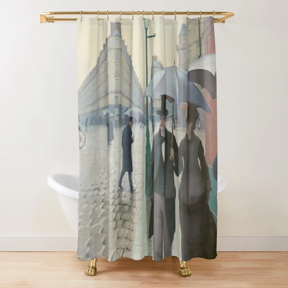 

Gustave Caillebotte Painting - Rue de Paris, temps de pluie, paris Shower Curtain Shower Set Waterproof Fabric Shower Curtain