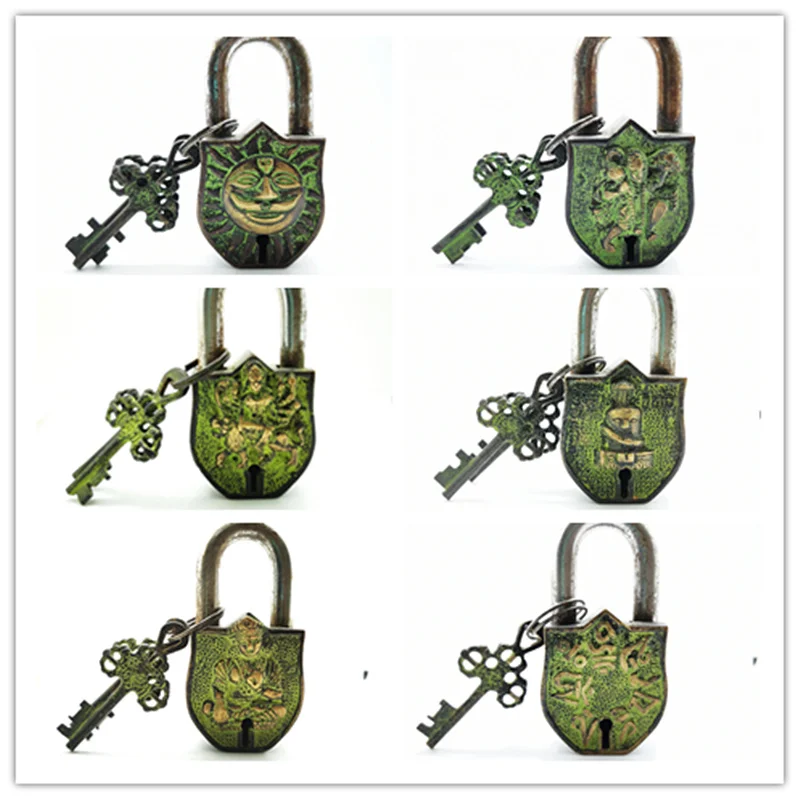 Tibet Handicrafts Solid Bronze Antiqued Locks Collections for Family Arts Lock Free Shipping HDC105