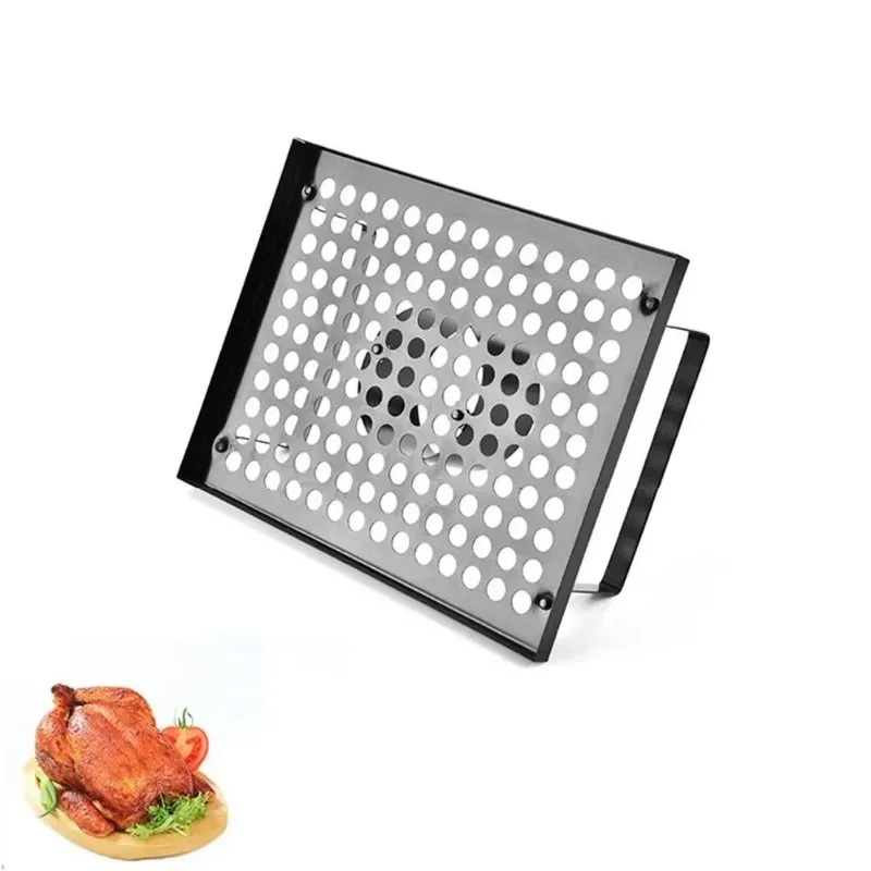 Roasting Grill Stand Chicken Roaster Rack Kitchen Outdoor BBQ Tools Carbon Steel Non-stick Grilled Chicken Plate Outdoors Campin