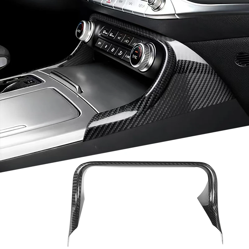 For Kia Stinger 2018 2019 2020 2021 2022 Center Console Air Conditioner Frame Cover Real Hard Carbon Fiber Car Interior Moulding