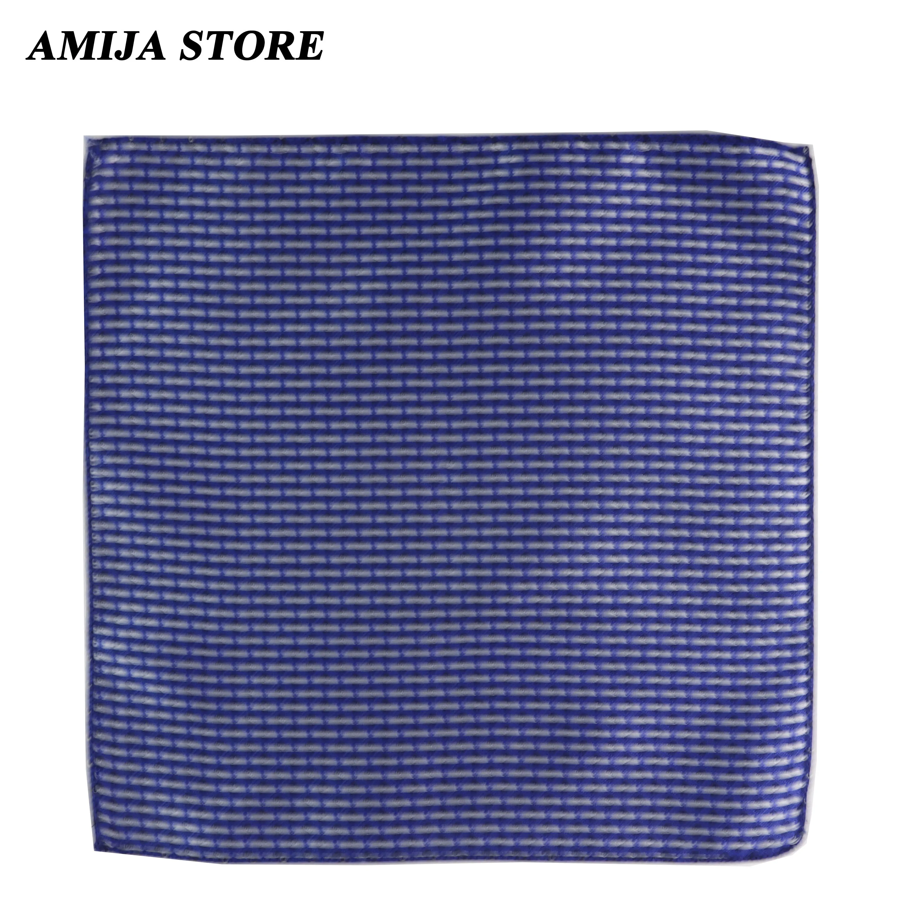 การออกแบบคลาสสิก Hanky Dot Pattern น้ําเงินผ้าเช็ดหน้าทอสีเทาลายโพลีเอสเตอร์ Mens Pocket Square สําหรับอุปกรณ์เสริมทุกวัน