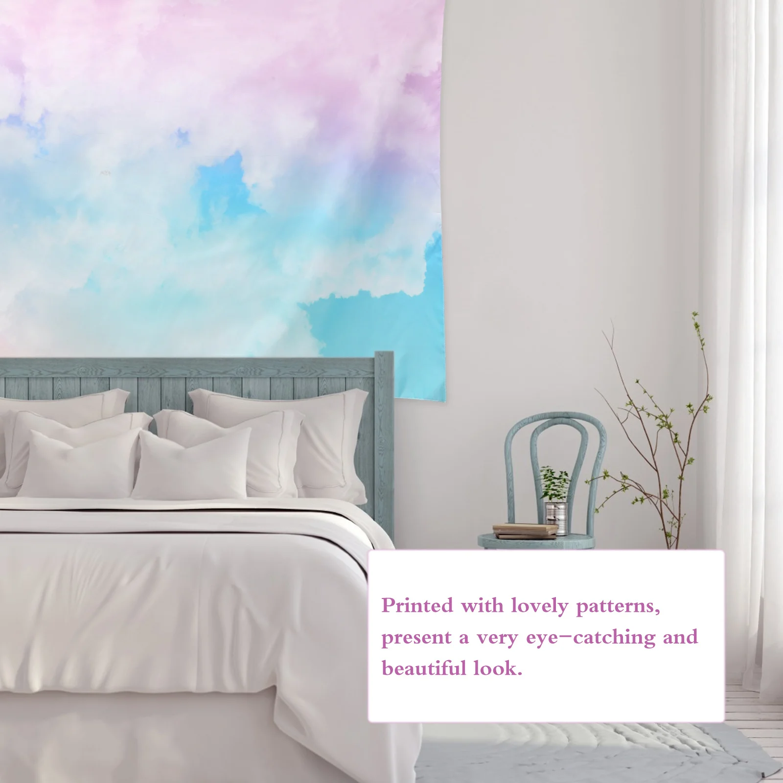 

Sky Backdrop Cloth Colorful Photography Tapestry for Birthday New Year Bridal Shower Background Decor