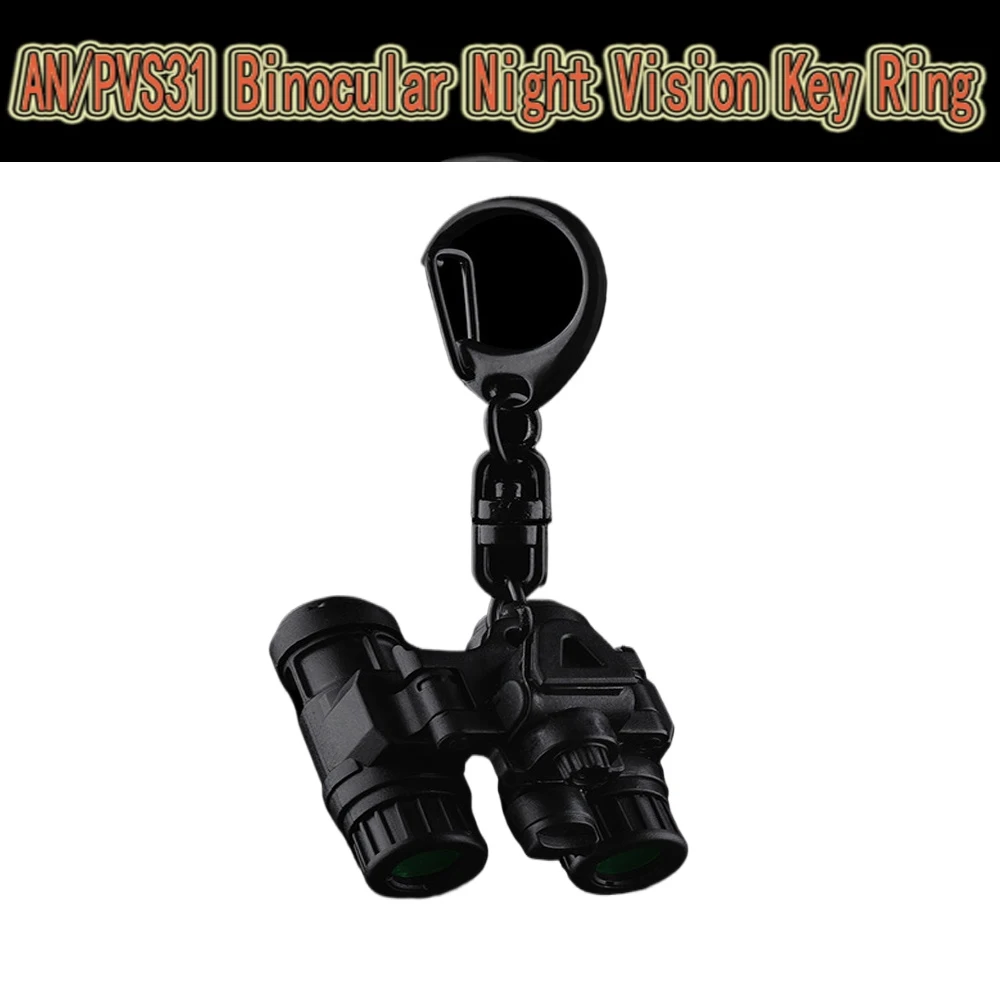 Mini Tactical Key Chain AN/PVS31 Night Vision Goggles Dummy Model Key Ring Hunting Backpack Pendant Decorated Collection Gift