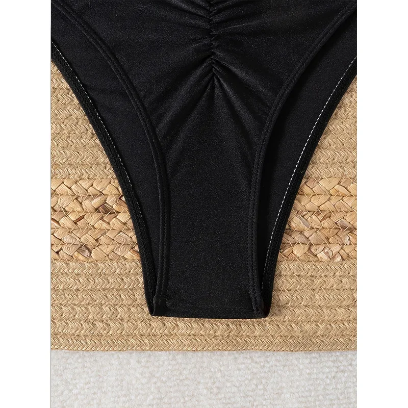 Sexy Black Twist Swimwear 2025 Micro Thong Bikinis Sets Women Two Pieces Swimsuits Backless Bathing Suit Bikini Bathers Biquinis