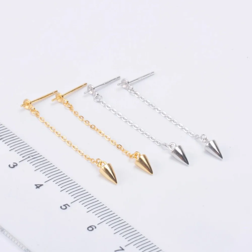 

6 шт., аксессуары для жемчуга своими руками, стерлинговое серебро S925, пустой держатель для сережек, модный держатель для сережек с жемчугом, с бусинами 5-6 мм