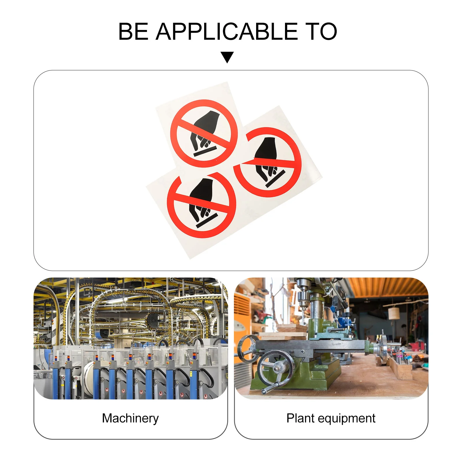 2-częściowa naklejka nie dotykająca maszyna bezpieczeństwa paznokci naklejki ostrzegawcze etykiety ostrzeżenie użyj znak dłoni Logo naklejki winylowe