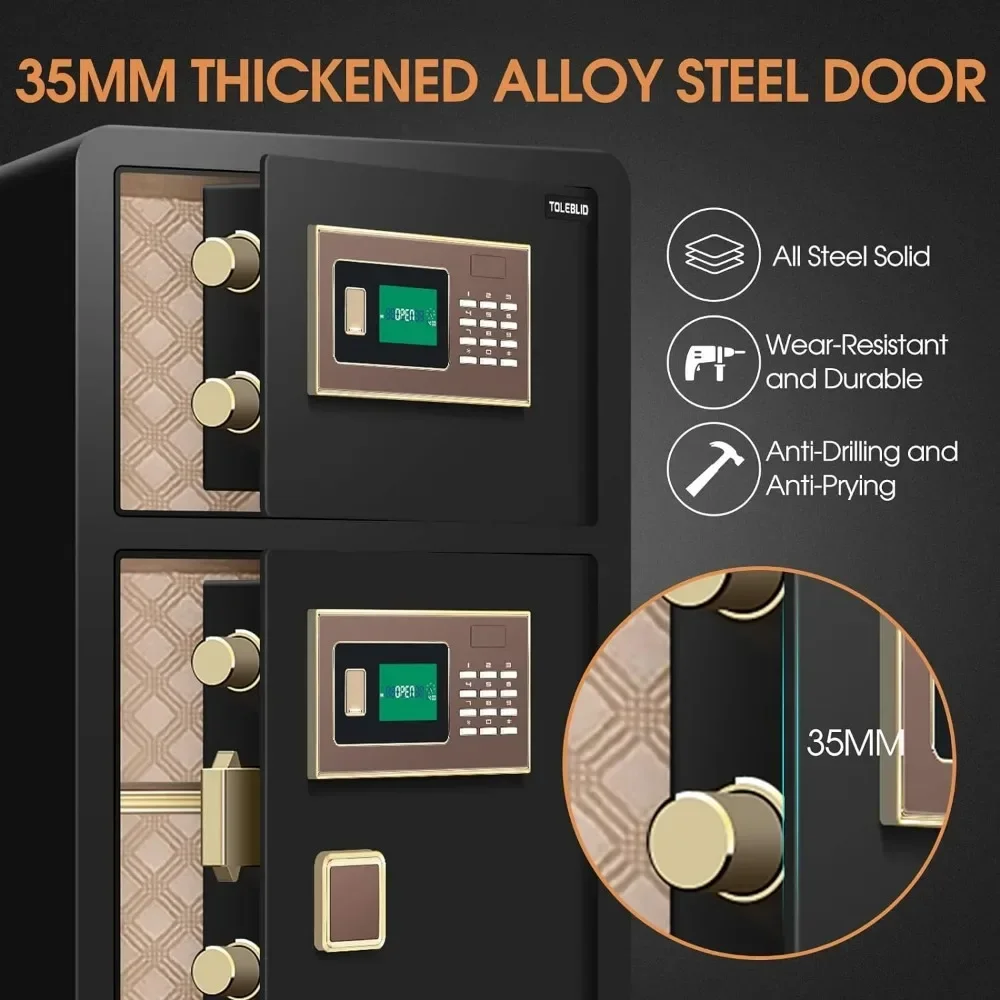 Cofre para casa extra grande, à prova de fogo, impermeável com lados duplos, Segurança Digital Anti-Roubo, Novo, 2022, 7,2 pés