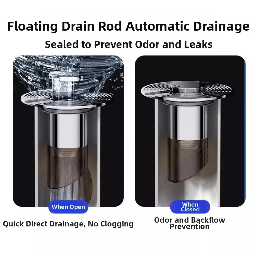 Self-draining Floor Drain Core Universal Anti-Clog Hair Removal Filter Anti-Odor Shower Drain Stopper for Household Bathroom