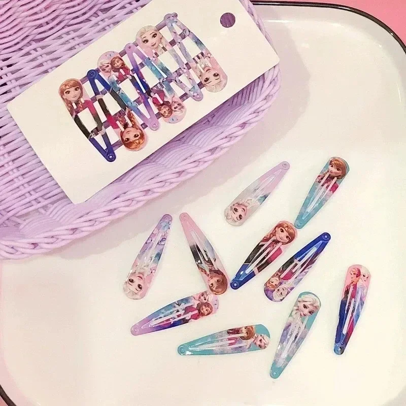 Disney Princess Elsa Children's Hair BB Clip Cartoon Figure Frozen Hair Accessories Digital Print Girls Hairpins Birthday Gifts