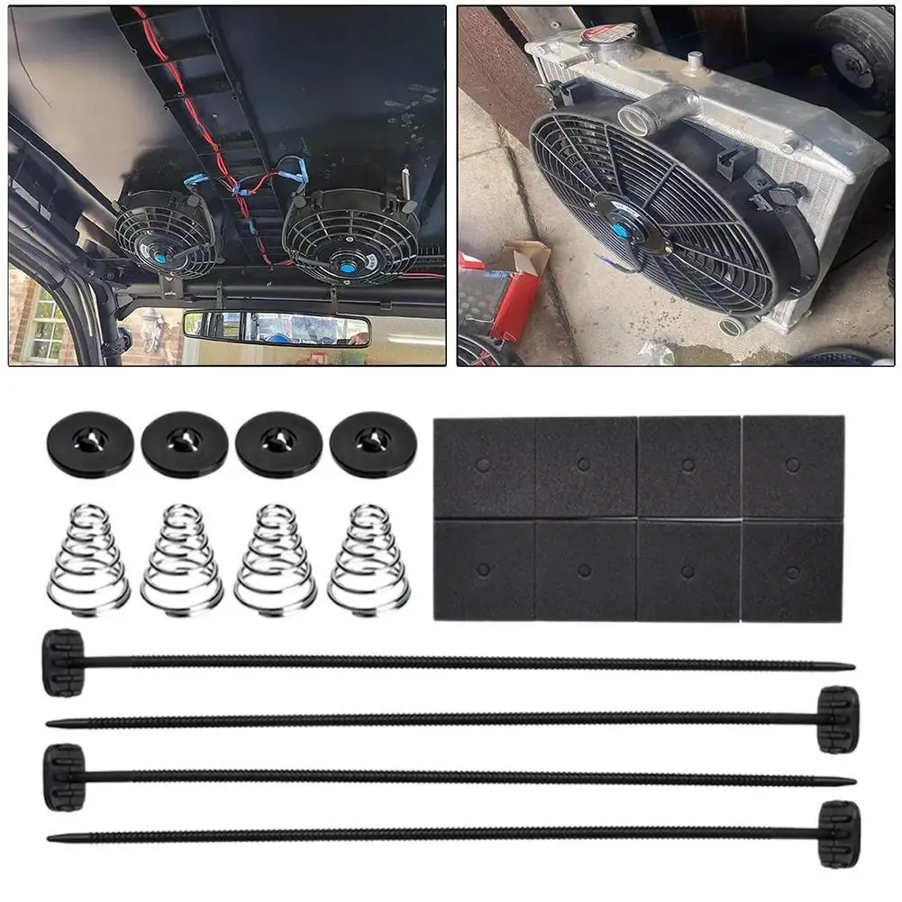 

2 Set Car Electric Radiator Fan Mounting Kit Plastic Ties Straps Universal Practical Car Acesssories