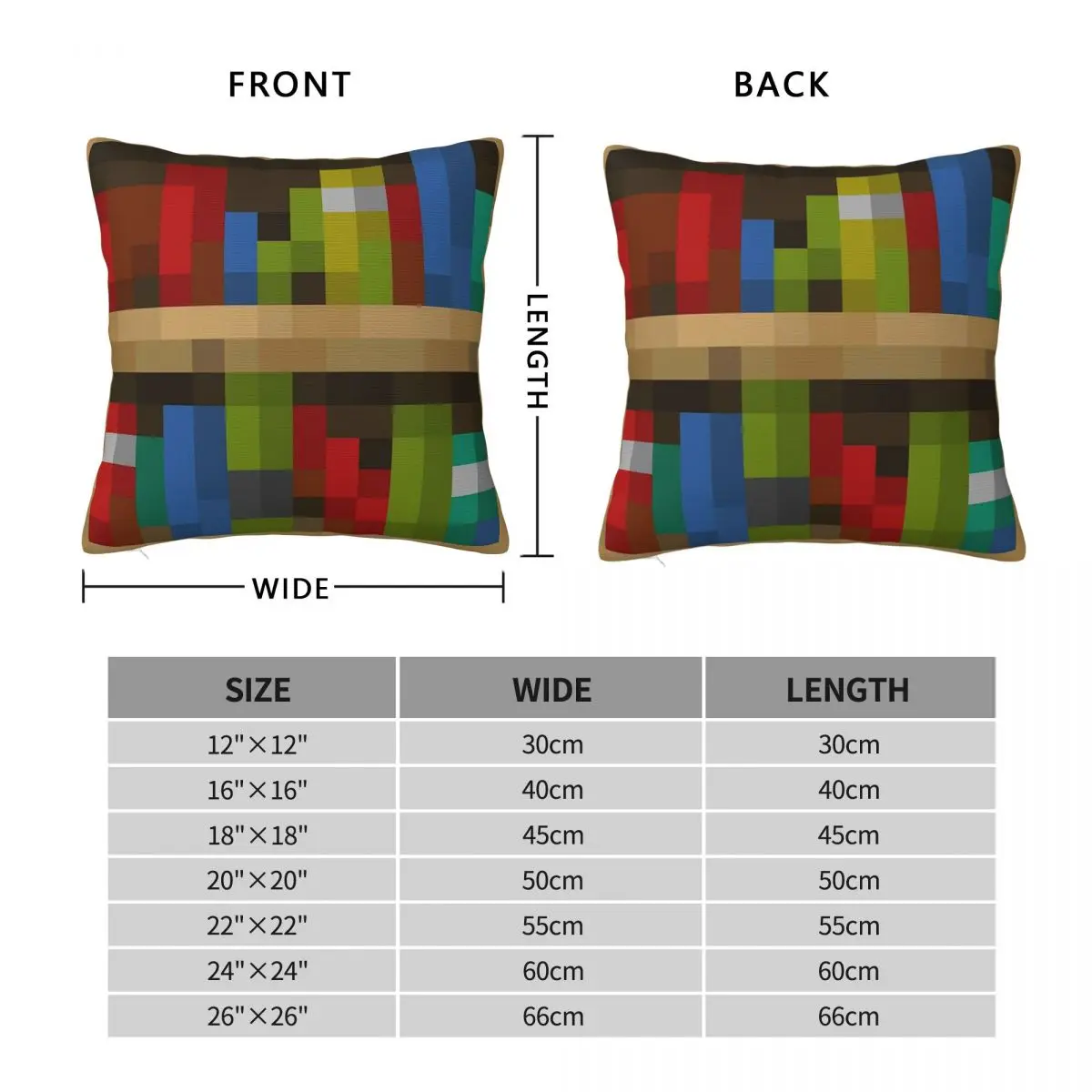 Bookshelf Block Pixel Art Square Pillowcase Polyester Linen Velvet Printed Zip Decor Sofa Seater Cushion Cover
