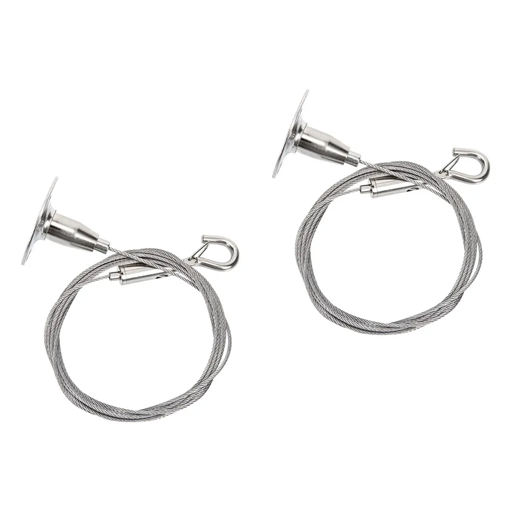 2Pcs Stainless Steel Carbon Steel Wire Rope Hook Hangers Heavy Duty Picture Sign Lamp Board Display Hanging Fixing Hardware