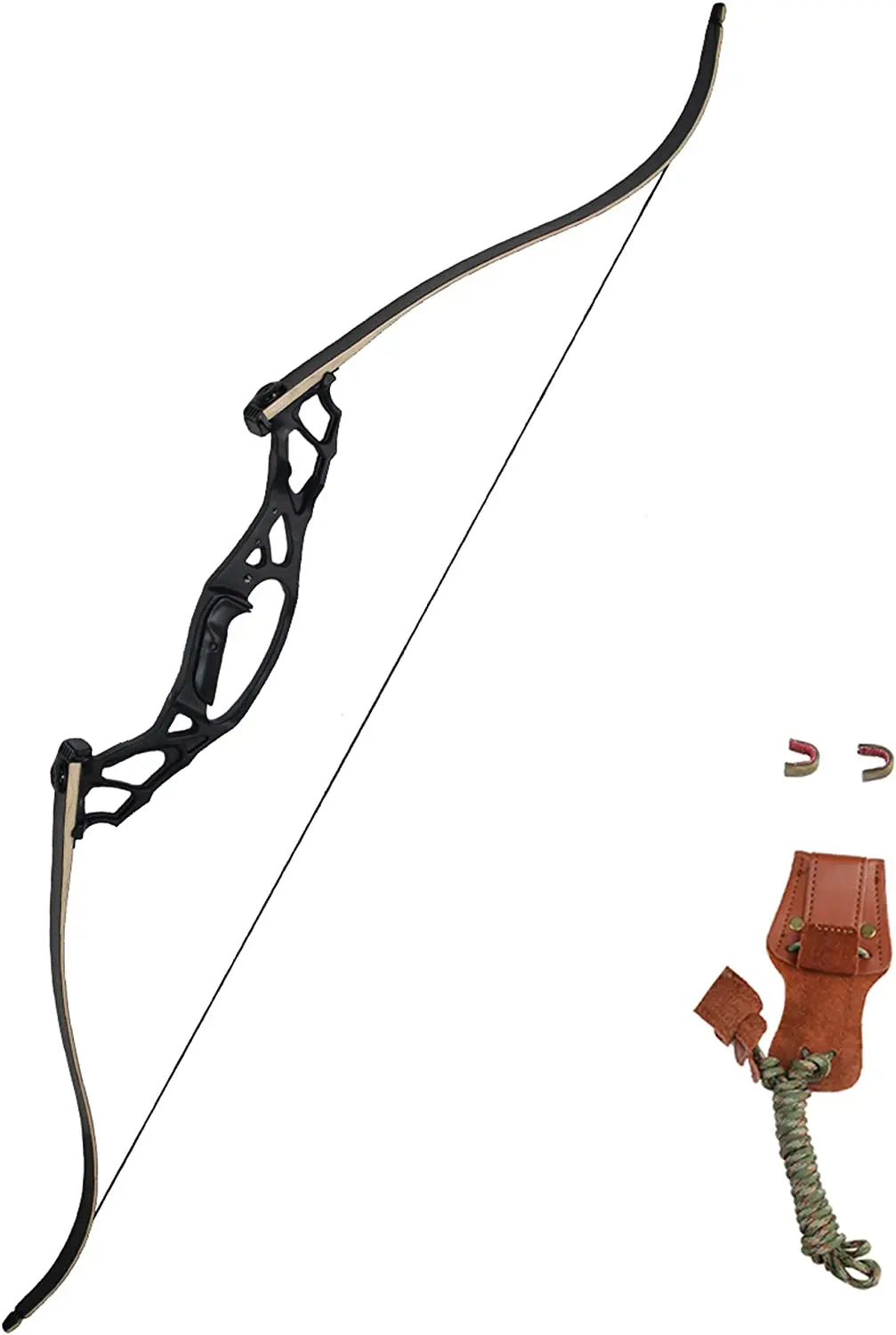 

Lion 62" Takedown Hunting Recurve Bow Metal Riser 30 35 40 45 50 55 60 65 70 Lbs Right Handed