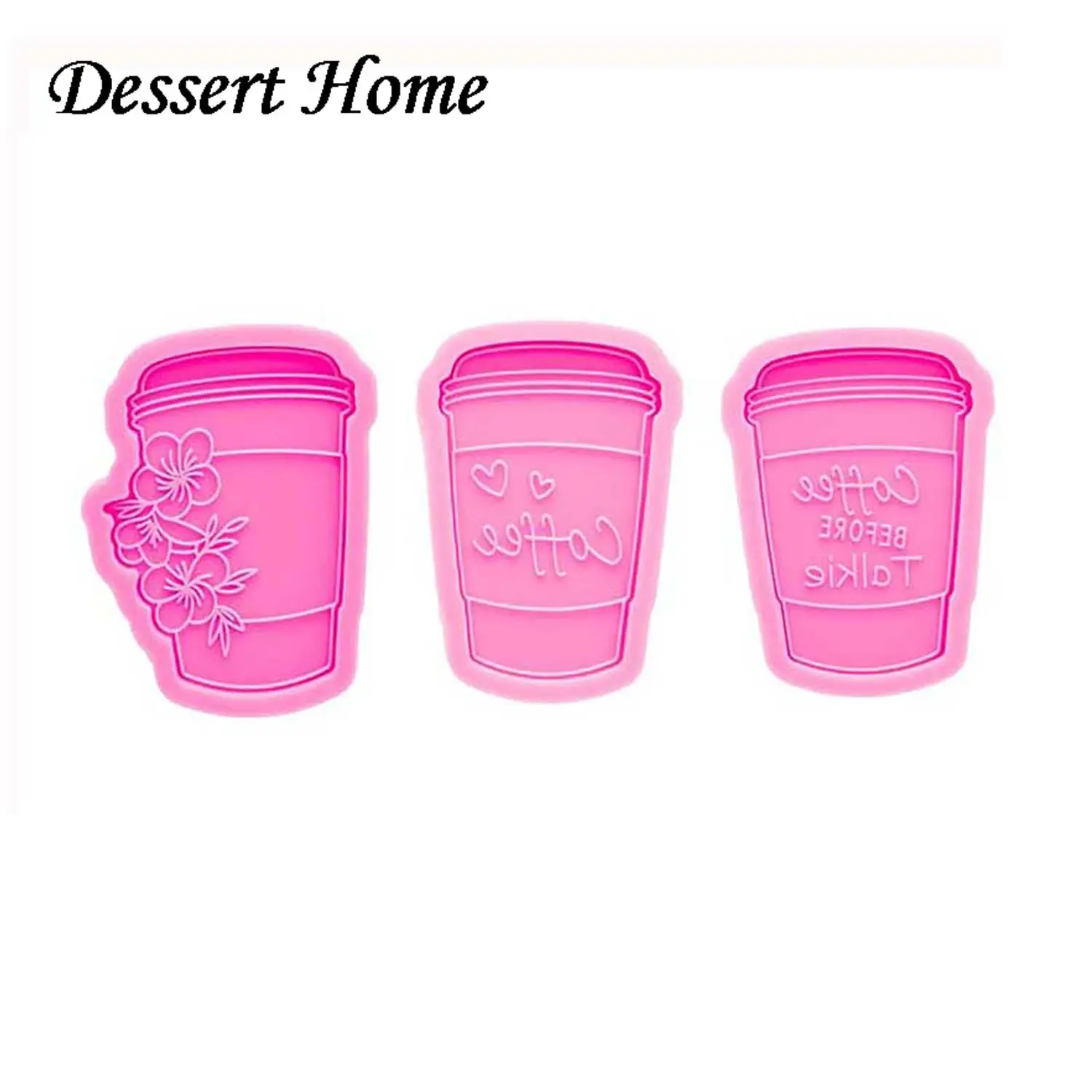 DY0585 Glossy Resin Coffee cup with love Molds, Mold for Keychain, Silicone Molds DIY Epoxy Jewellery Making, Clay Molds