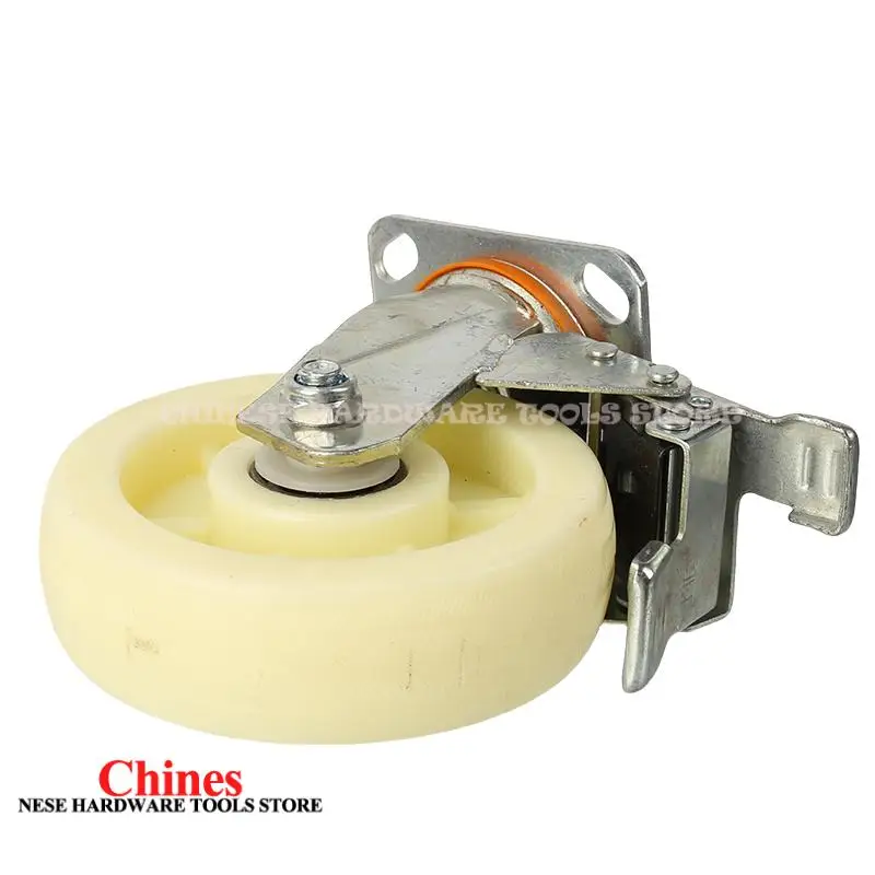 Flat Mount Standard Load Capacity Nylon Wheel Face Industrial Heavy Duty 6 Inch Caster: Universal Wheel with Brake