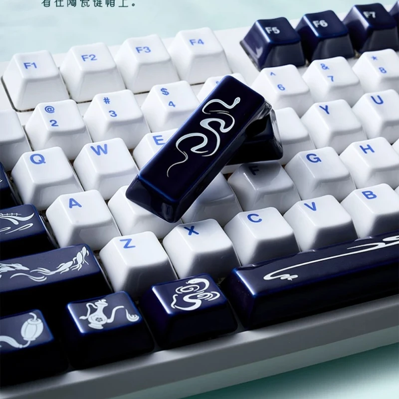 White Snake Ceramic Keycaps HIFI Typing Sound Custom Keycap Warm Translucent Artisan Key Caps Mechanical Keyboard Collect Gifts