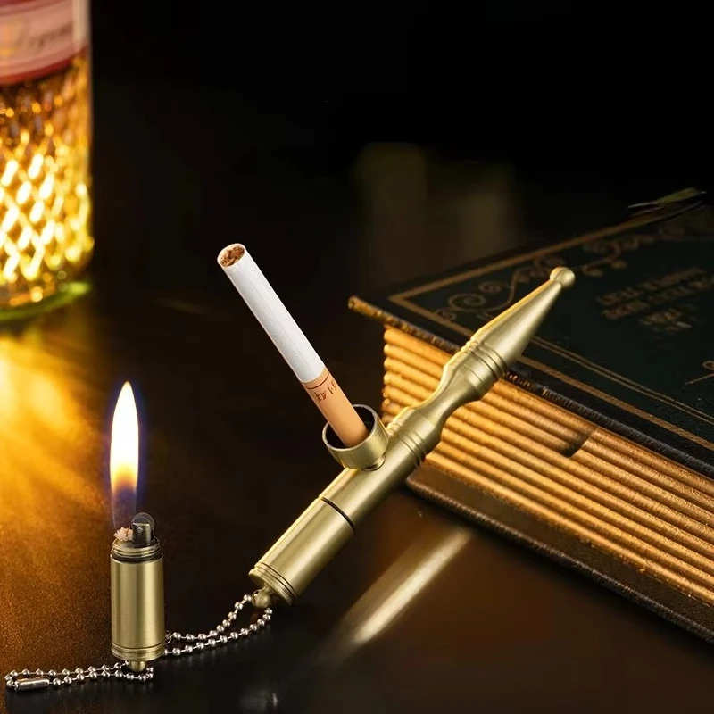 Kreative Persönlichkeit Kerosin Rauchen Feuerzeug Multifunktionale Zugstange Filter Zigarette Leichter Männer Geschenk Seltene Zündung Werkzeuge