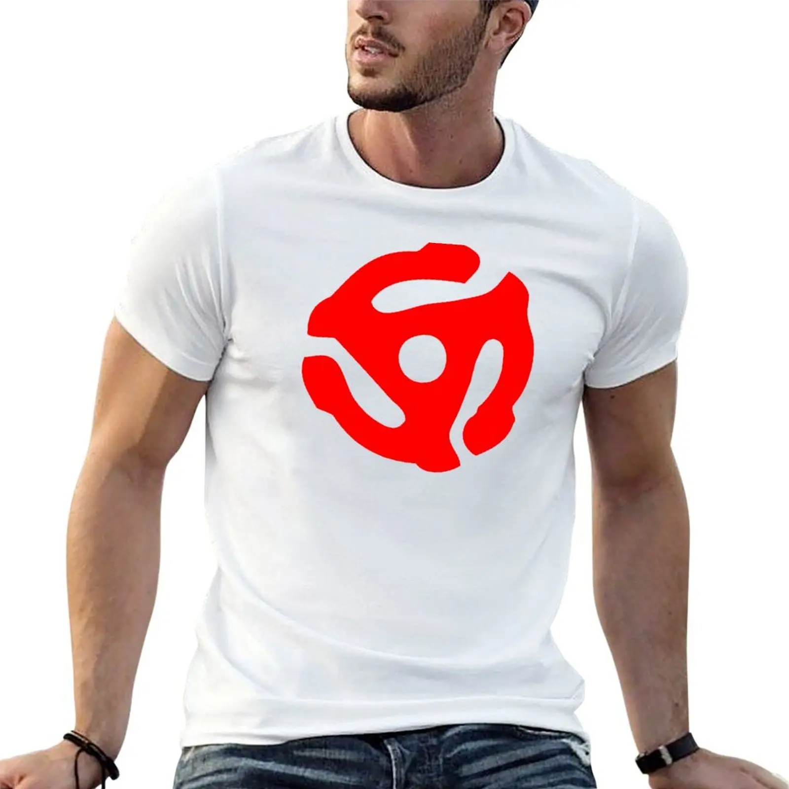 Red 45 Vinyl Record Symbol T-Shirt anime figures vintage anime shirt Men's t-shirts