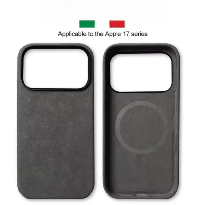 

Беспроводной магнитный чехол премиум-класса из настоящей итальянской алькантары для iPhone 17, 16, 15 Pro Max Air с мягким сенсорным чехлом MagSafe Business