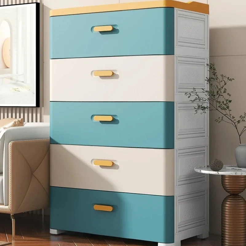 Drawer Style Storage Cabinet Multi-Tier Organizer Plastic Snack Storage Box Bedroom Bedside Cabinet Convenient Storage