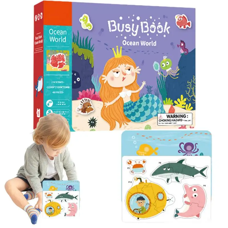 

Kids Activity Book Educational Cartoon Design Sensory Toys Kindergarten Busy Book Kids Preschool Learning Activities No-Cut For